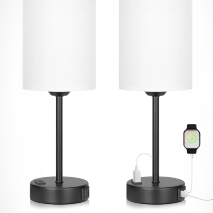 Touch Activated Bedside Lamps- Set of 2