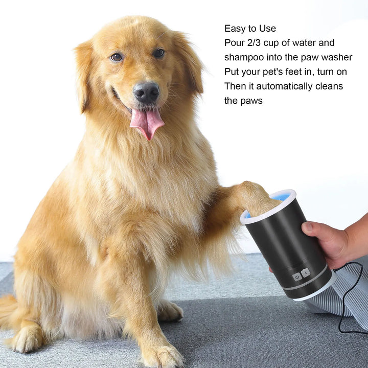 Dog Foot Cleaner Cup Pet Paw Washer Efficient Portable LED Indicator Comfortable USB Rechargeable Soft Brushes for Medium Dogs