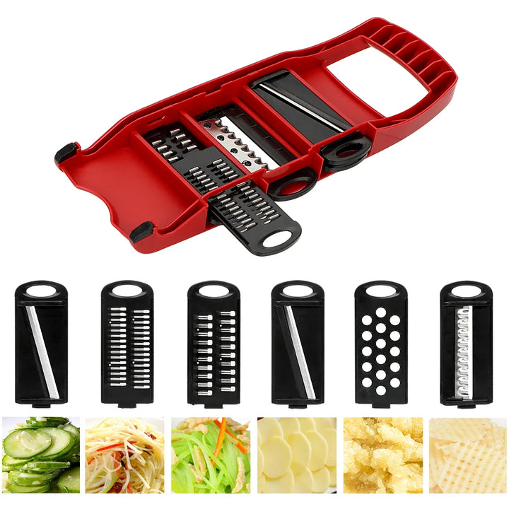 HILIFE 6 Blades Slicer Cooking Tool Sets Fruit Cutter Kitchen Gadget Vegetable Mandoline Slicer Grater Multi-function